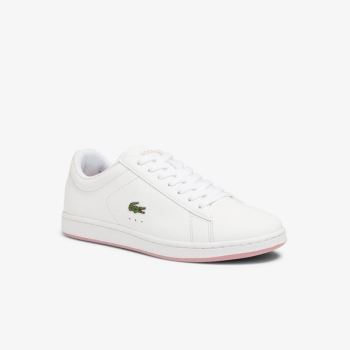 Lacoste Carnaby Evo Bőr Sneakers Fehér Rózsaszín | 5GoWnp0N