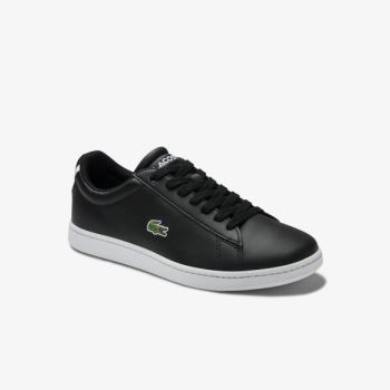 Lacoste Carnaby Evo Mesh-lined Bőr Sneakers Fekete | 3Qe4QMvV