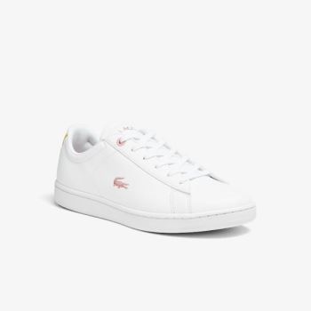 Lacoste Carnaby Evo Metallic Accent Sneakers Fehér Rózsaszín | DrgChbAf