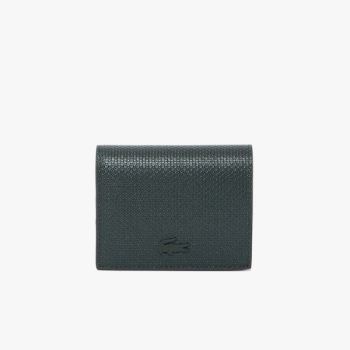 Lacoste Chantaco Nœud Small Piqué Bőr Snap Coin Pouch Sötétzöld | 6zZe63px