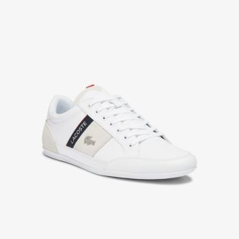 Lacoste Chaymon Bőr and Velúr Sneakers Fehér Sötétkék | sWRoMugB