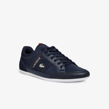 Lacoste Chaymon Bőr and Velúr Sneakers Sötétkék Fehér | OThHb2LL