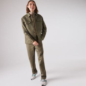 Lacoste Chevron Textured Pamut Cargo Pants Khaki Zöld | f9oGnEw9