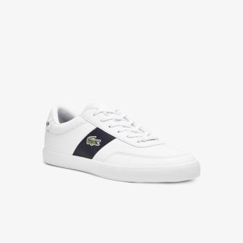 Lacoste Court-Master Bőr and Szintetikus Perforated Sneakers Fehér Sötétkék | VGHzcxwb