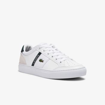 Lacoste Courtline Bőr and Textil Sneakers Fehér | be08tXQQ