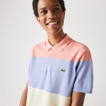 Lacoste Fresh And Light Pamut Piqué Classic Fit Polo Shirt Türkiz Sárga Lila Rózsaszín | RG3LQRu3