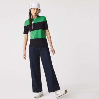 Lacoste High-Waisted Flared Pamut Pants Sötétkék Kék | HP6N7qTV