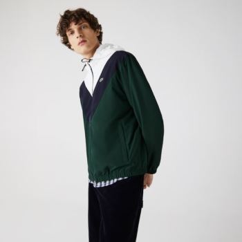 Lacoste Könnyű Colorblock Csuklyás Jacket Zöld Sötétkék Kék Fehér | QteWHoYW