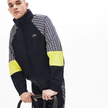 Lacoste LIVE Patchwork Pálya Jacket Kék Sárga Fehér | esIDqbNW