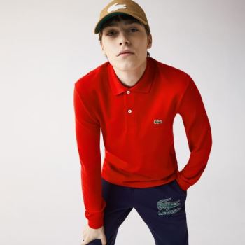 Lacoste Long-Sleeve Classic Fit L.12.12 Polo Piros | UtJh3fsy