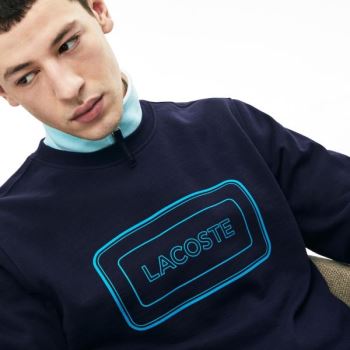 Lacoste Motion Regular Fit Crew Neck Pamut Sweatshirt Sötétkék Kék | oE8HBi4g