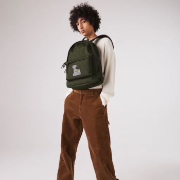 Lacoste Neocroc L Patch Vászon Backpack Olivazöld | oFhUNE2R