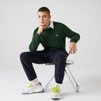 Lacoste Organic Pamut Crew Neck Pulóver Zöld | Mxqn0ZHa