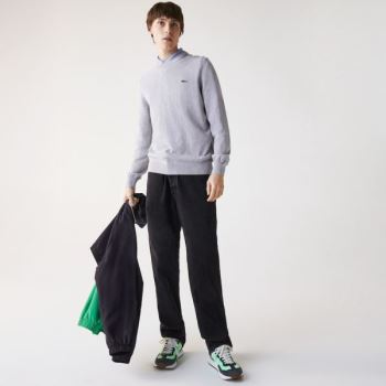 Lacoste Organic Pamut Crew Neck Pulóver Szürke | bf3gM59t