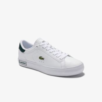 Lacoste Powercourt Bőr Sneakers Fehér Sötétzöld | ljheeAue