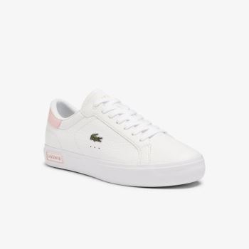 Lacoste Powercourt Bőr and Szintetikus Sneakers Fehér Világos Rózsaszín | hFLzNmVK