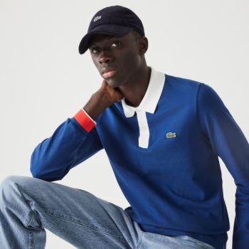 Lacoste Regular Fit Made in France Polo Shirt Kék Fehér Piros | VaWmbeRd