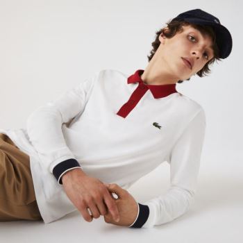 Lacoste Regular Fit Made in France Polo Shirt Fehér Sötétpiros Sötétkék Kék | vEyK2XdQ