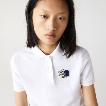 Lacoste Regular Fit Pamut Piqué Polo Shirt Fehér | vxLyezb9