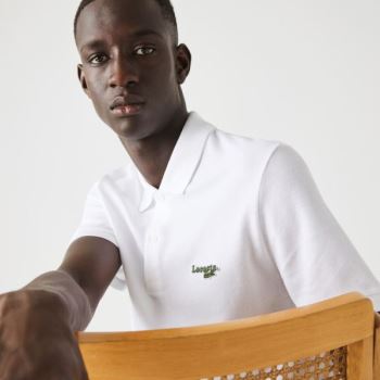 Lacoste Regular Fit Solid Pamut Piqué Polo With Badge Fehér | ohWuqWeR