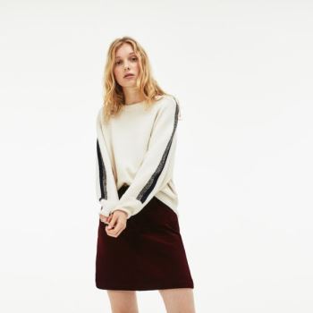 Lacoste Ribbed Stretch Velour A-Line Skirt Barna | QZEuayl9