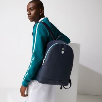 Lacoste Roland Garros Nejlon Backpack Sötétkék Zöld | 8LICLmTr