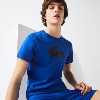 Lacoste SPORT 3D Print Crocodile Légáteresztő Jersey T-shirt Kék Fekete | 85iCvAg3