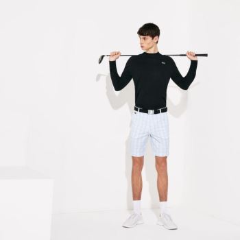 Lacoste SPORT Checked Stretch Golf Bermudas Fehér Sötétkék Kék Világos Szürke Türkiz | ak5rYkBs