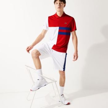 Lacoste SPORT Colorblock Légáteresztő Piqué Tenisz Polo Shirt Khaki Zöld Sötétkék Kék | 0tHQ8Owy