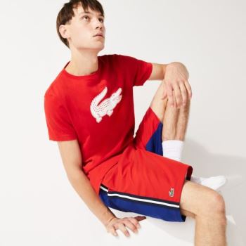 Lacoste SPORT Contrast Band Two-Tone Könnyű Shorts Piros Kék | 8jPudwCC