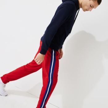 Lacoste SPORT Contrast Bands Könnyű Tracksuit Pants Piros Kék Fehér | UKMfaldW