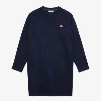 Lacoste SPORT Crew Neck Pamut Sweatshirt Ruha Sötétkék Kék | WyLA0kK4