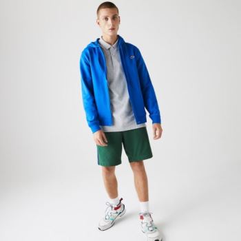 Lacoste SPORT Csuklyás Könnyű Bi-material Sweatshirt Kék | NumFT8mn