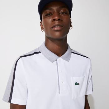 Lacoste SPORT Légáteresztő Colorblock Golf Polo Szürke Fehér Sötétkék Kék Szürke | QTLrTPzk