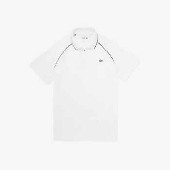 Lacoste SPORT Légáteresztő Zippered Golf Polo Shirt Fehér Sötétkék Kék | Q0QM3jI5