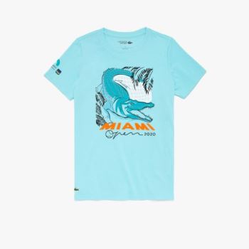 Lacoste SPORT Miami Open Crocodile Print T-shirt Türkiz | jRa1JWdr