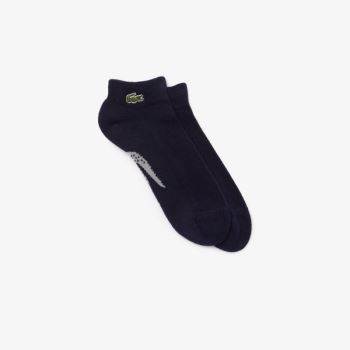 Lacoste SPORT Printed Crocodile Low-Cut Pamut Socks Sötétkék Kék Szürke | XiwkYqes