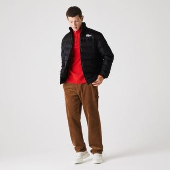 Lacoste SPORT Two-Tone Vizi-Resistant Quilted Jacket Sötétszürke Fekete | SQOcWkCt