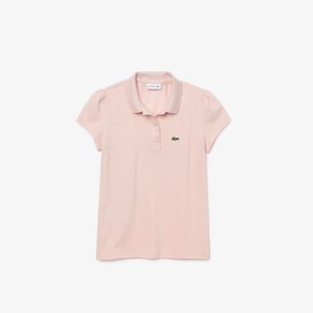 Lacoste Scalloped Collar Mini Piqué Polo Shirt Világos Rózsaszín | He0Vh0Cx