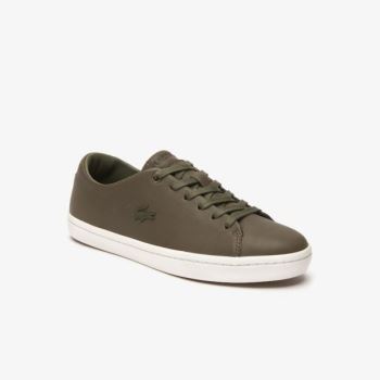 Lacoste Showcourt 2.0 Bőr Sneakers Sötétkhaki Fehér | yACu2UCv