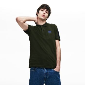 Lacoste Slim Fit Pamut Mini Piqué Polo Khaki Zöld Sötétkék Kék | YwLTKr5W