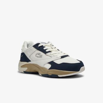 Lacoste Storm 96 Lo Nubuck Bőr Sneakers Fehér Sötétkék | LyyivMNS