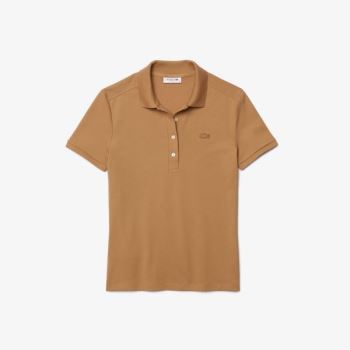 Lacoste Stretch Pamut Piqué Polo Shirt Bézs | b8WTnYKu