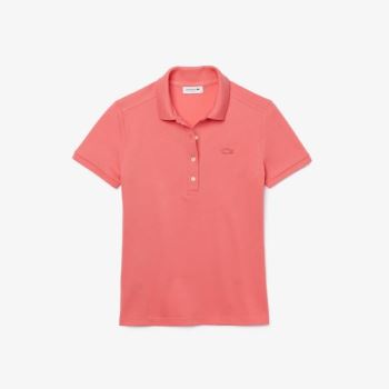 Lacoste Stretch Pamut Piqué Polo Shirt Rózsaszín | YzE2DMtM