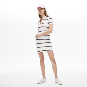 Lacoste Stretch Pamut Polo Ruha Fehér | cnsVyiDH