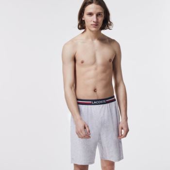 Lacoste Striped-Derekú Long Boxer Briefs Szürke | 9adj1lCM