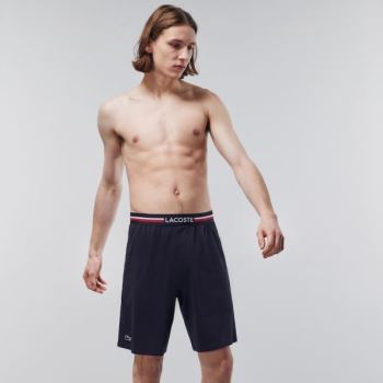 Lacoste Striped-Derekú Long Boxer Briefs Sötétkék Kék | sB6LnE7L