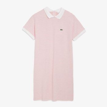 Lacoste Striped Polo Ruha Piros Fehér | CUzyBmgH