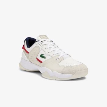 Lacoste T-Point Bőr and Velúr Sneakers Fehér Bézs | vl5R6Og5