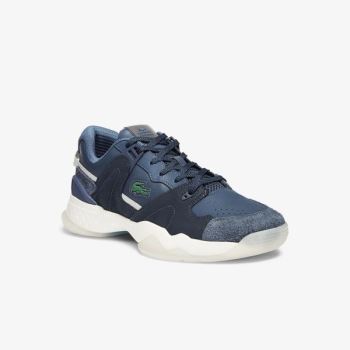 Lacoste T-Point Bőr and Velúr Sneakers Sötétkék | YqgAIvGW